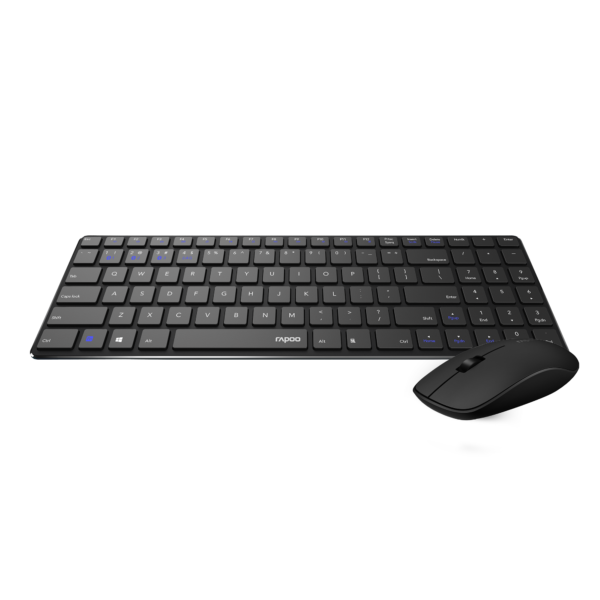 Rapoo 9300M Bluetooth 2.4G Wireless Slim Multi-Mode Keyboard/Mouse Combo - Black