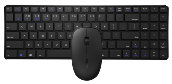 Rapoo 9300M Bluetooth 2.4G Wireless Slim Multi-Mode Keyboard/Mouse Combo - Black