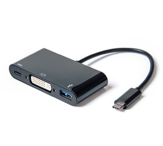 Laser USB-C Multiport Adapter to DVI /USB 3.0/ USB-C with power delivery, 60W